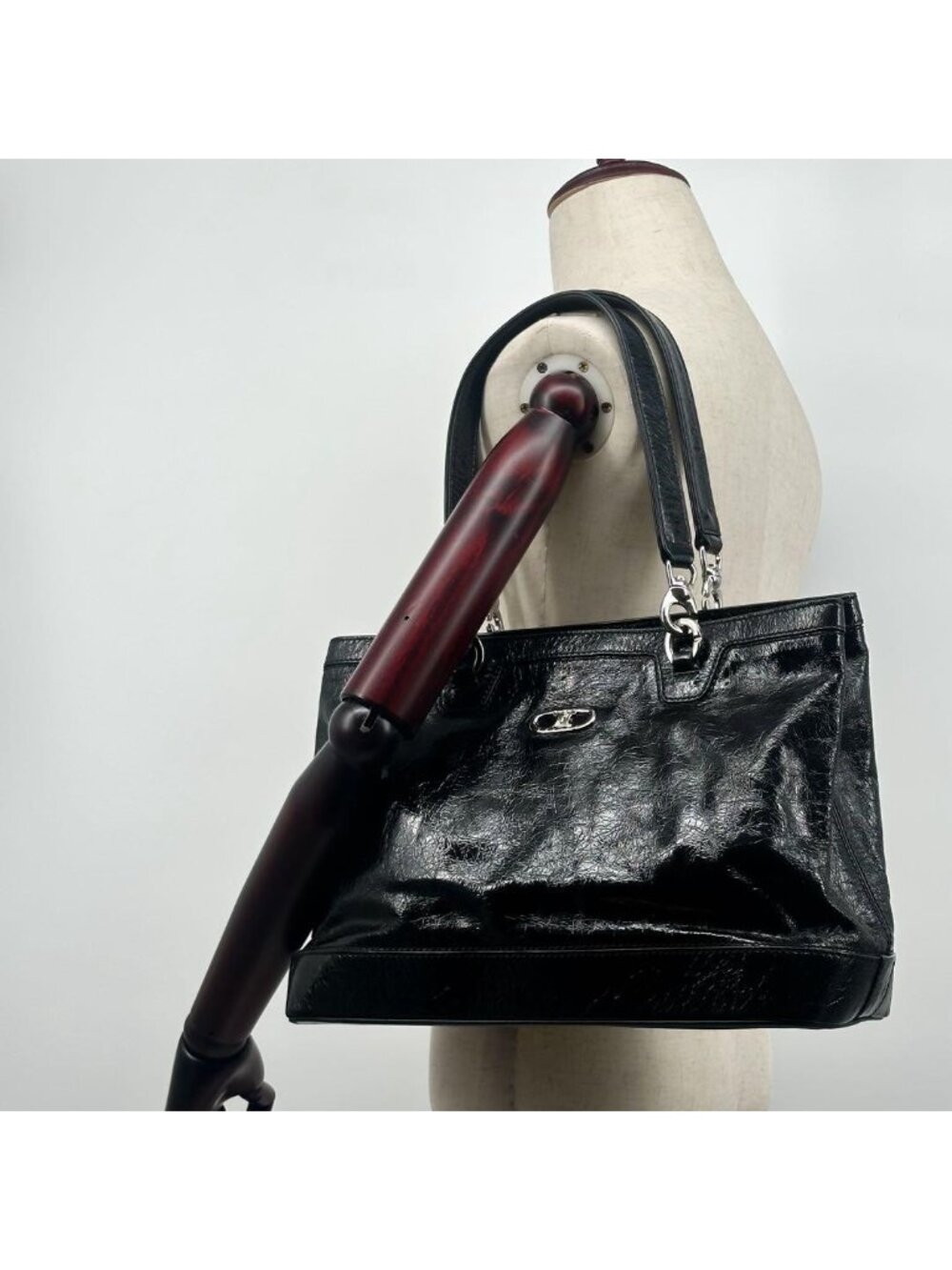 Celine Triomphe Leather Tote Black - Picture 4 of 15